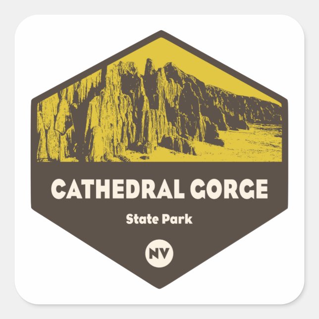 Sticker Carré Parc d'état de Cathedral Gorge (Devant)