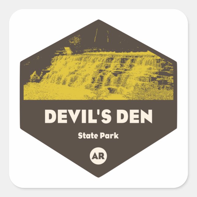 Sticker Carré Parc d'état de Devil's Den Arkansas (Devant)