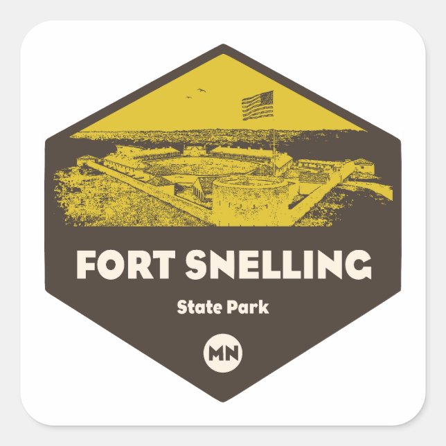 Sticker Carré Parc d'état de Fort Snelling Minnesota (Devant)