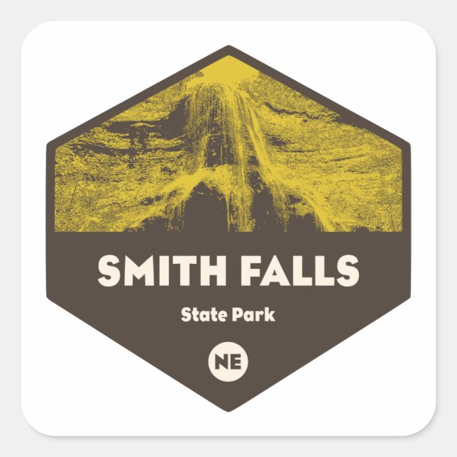 Sticker Carré Parc d'état de Smith Falls Nebraska (Devant)