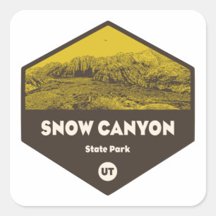 Sticker Carré Parc d'état de Snow Canyon Utah
