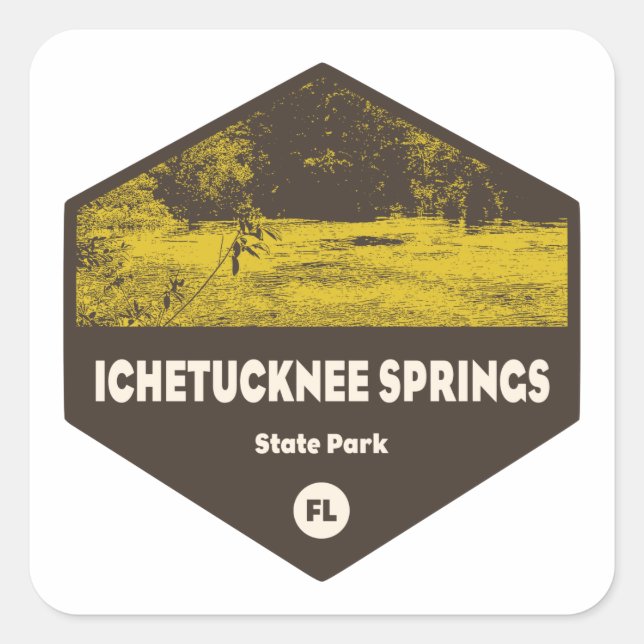 Sticker Carré Parc d'état d'Ichetucknee Springs Floride (Devant)