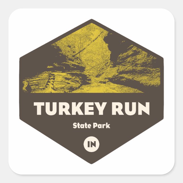Sticker Carré Parc d'état Indiana géré par la Turquie (Devant)