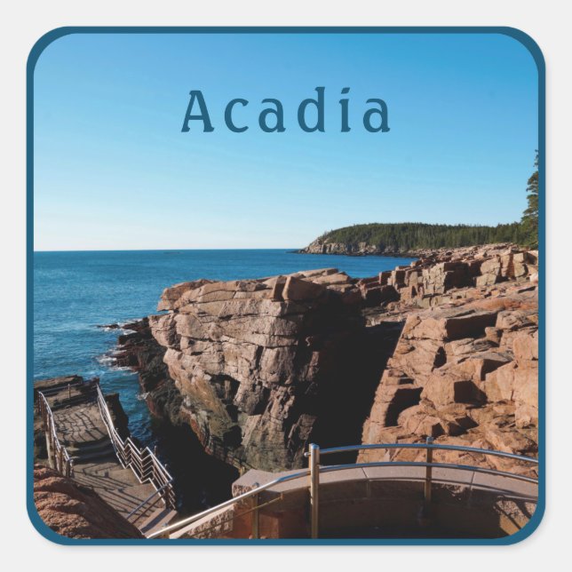 Sticker Carré Parc national Acadia Thunder Hole Maine (Devant)