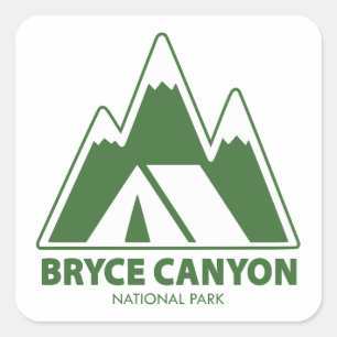 Sticker Carré Parc national Bryce Canyon Montagnes Camping