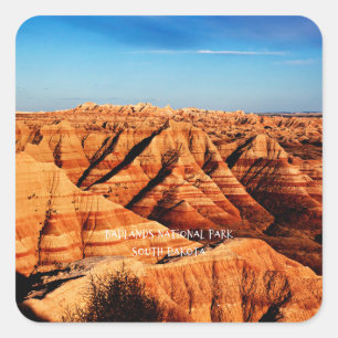 Sticker Carré Parc national de Badlands, Dakota du Sud