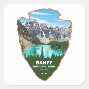 Sticker Carré Parc national de Banff Alberta Arrowhead
