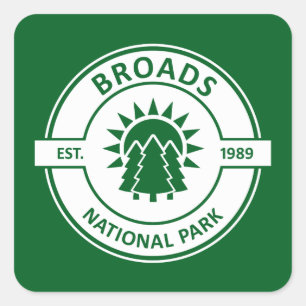Sticker Carré Parc national de Broads Sun Trees