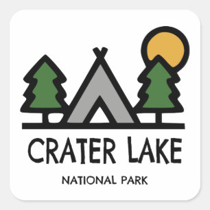 Sticker Carré Parc national de Crater Lake