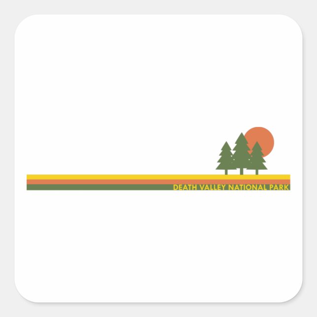 Sticker Carré Parc national de Death Valley Pine Trees Soleil (Devant)