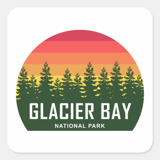 Sticker Carré Parc national de Glacier Bay (Devant)