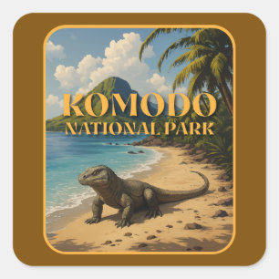 Sticker Carré Parc national de Komodo Indonésie