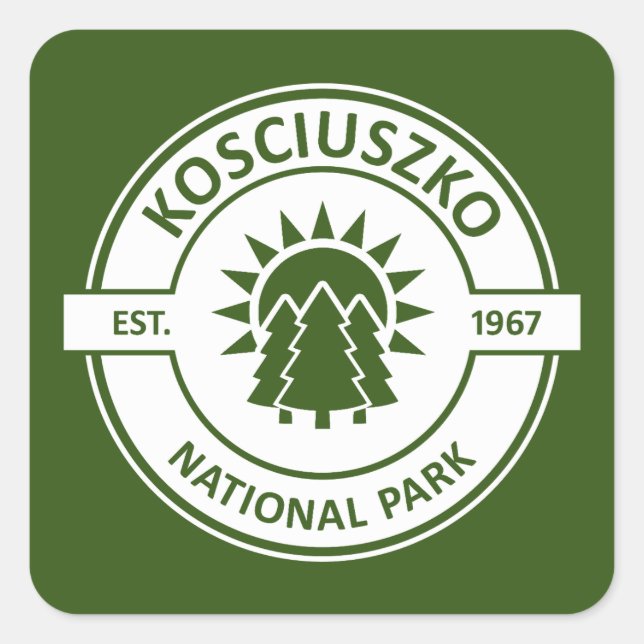 Sticker Carré Parc national de Kosciuszko Sun Trees (Devant)
