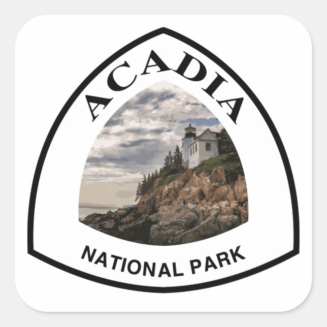 Sticker Carré Parc national de l'Acadie (Devant)