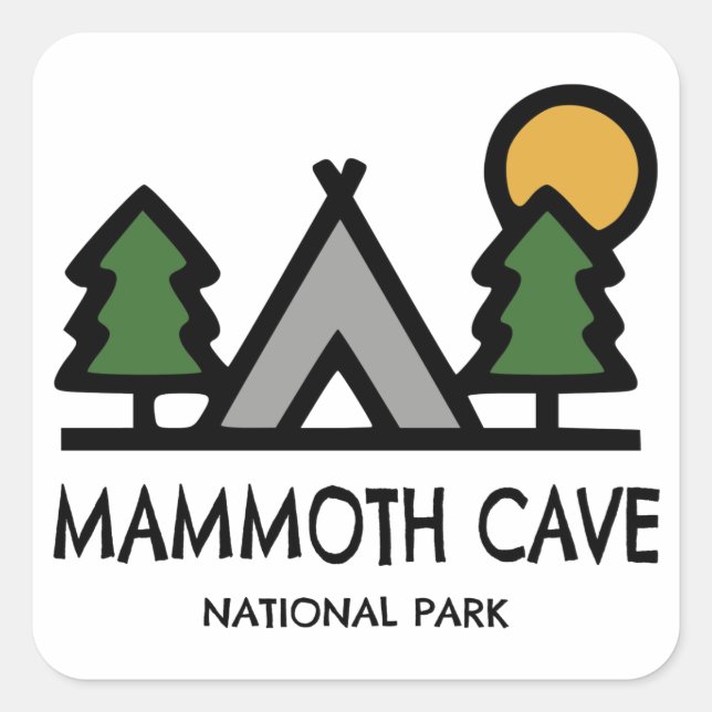 Sticker Carré Parc national de Mammoth Cave (Devant)
