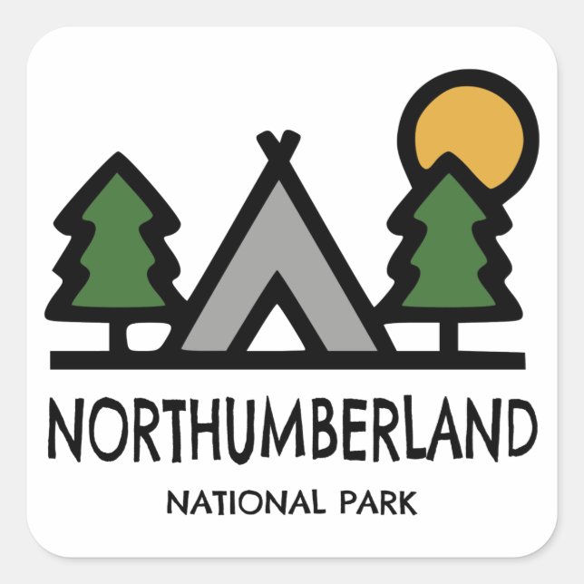 Sticker Carré Parc national de Northumberland (Devant)