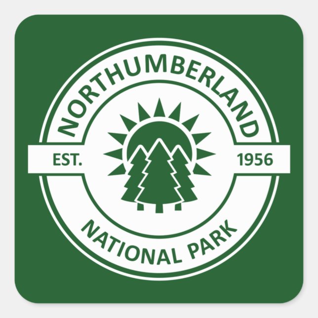 Sticker Carré Parc national de Northumberland Sun Trees (Devant)