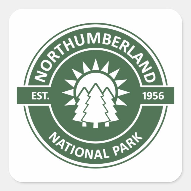 Sticker Carré Parc national de Northumberland Sun Trees (Devant)