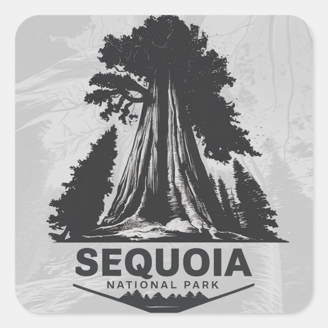 Sticker Carré Parc national de Sequoia (Devant)