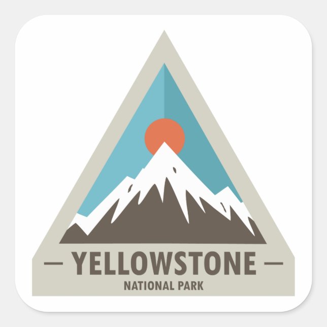 Sticker Carré Parc national de Yellowstone (Devant)