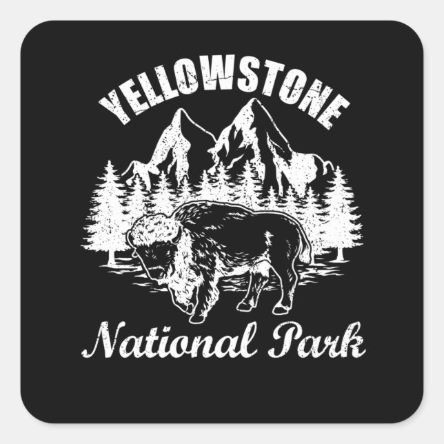 Sticker Carré Parc national de Yellowstone (Devant)