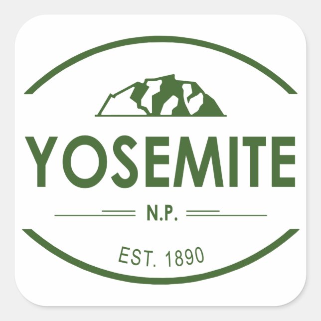 Sticker Carré Parc national de Yosemite (Devant)