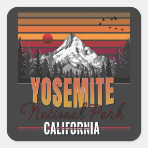 Sticker Carré Parc national de Yosemite - vêtements