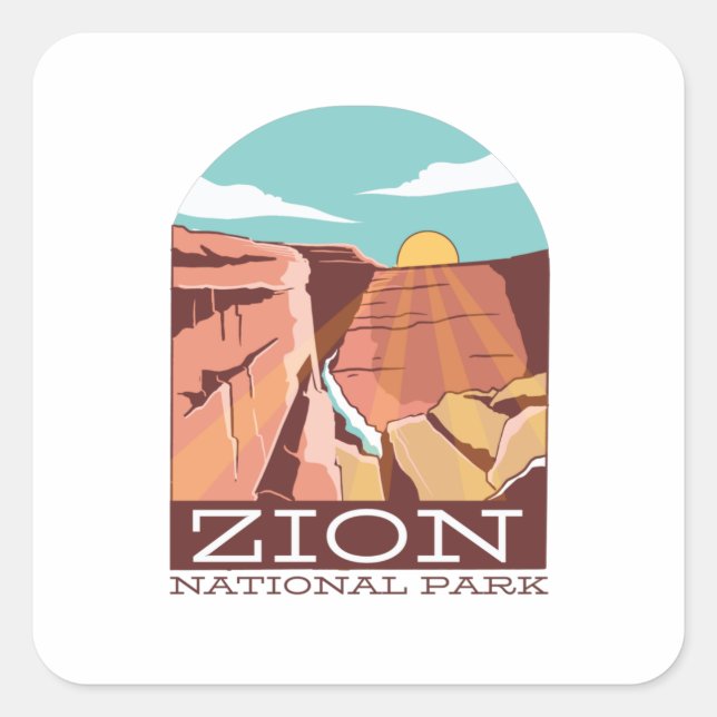 Sticker Carré Parc national de Zion (Devant)