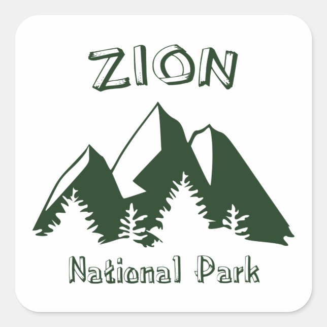 Sticker Carré Parc national de Zion (Devant)