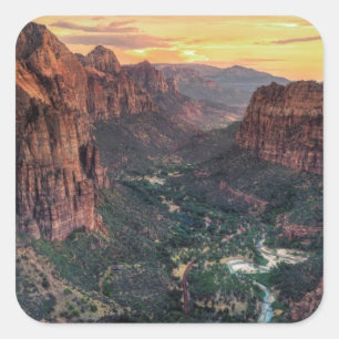 Sticker Carré Parc national de Zion Canyon