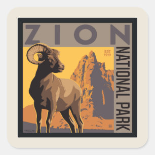 Sticker Carré Parc national de Zion   Ram