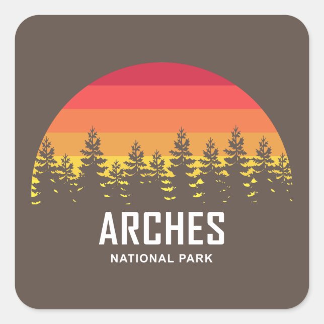 Sticker Carré Parc national des Arches (Devant)