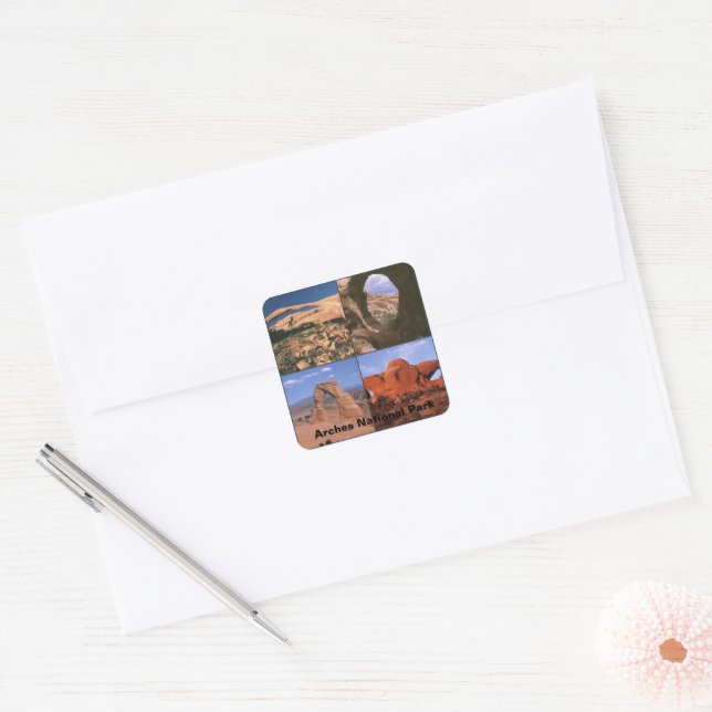 Sticker Carré Parc national des Arches Sandstone Aches Photo Col (Enveloppe)