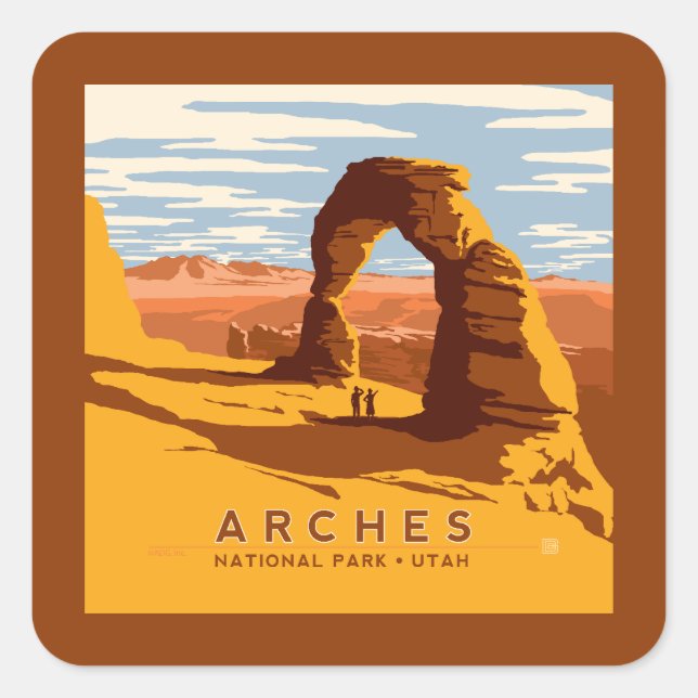 Sticker Carré Parc national des Arches | Utah (Devant)