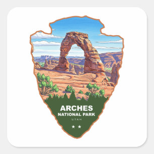 Sticker Carré Parc national des Arches Utah Arrowhead
