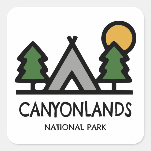 Sticker Carré Parc national des Canyonlands (Devant)