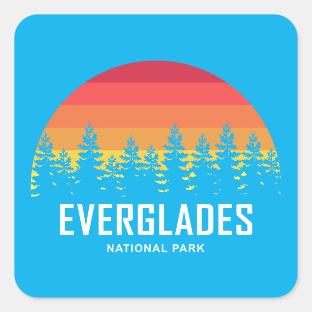 Sticker Carré Parc national des Everglades (Devant)
