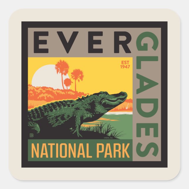 Sticker Carré Parc national des Everglades | Floride (Devant)