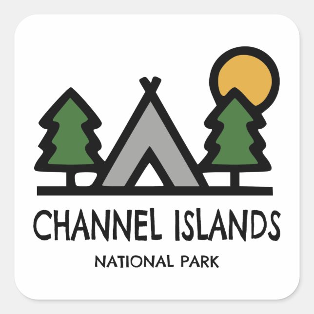 Sticker Carré Parc national des îles Channel (Devant)