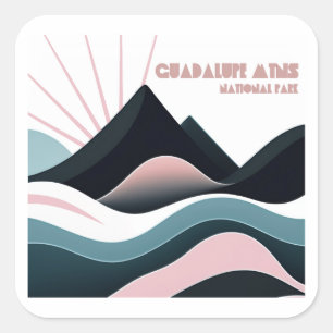 Sticker Carré Parc national des montagnes de Guadalupe Colored H