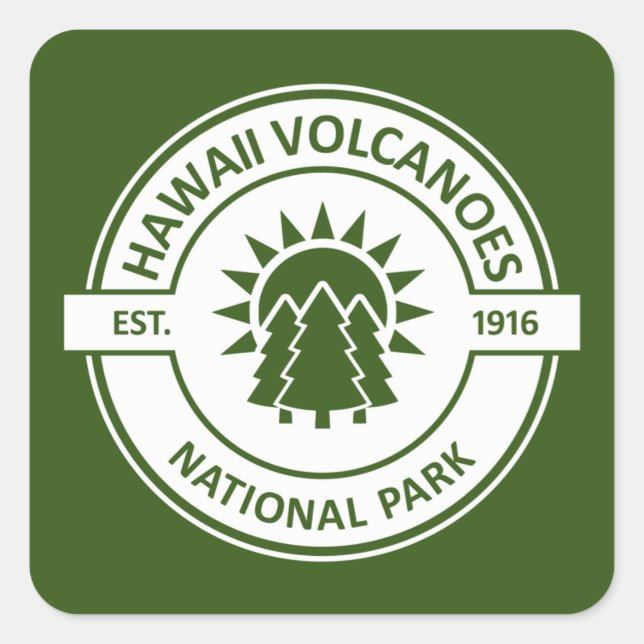 Sticker Carré Parc national des volcans d'Hawaii (Devant)