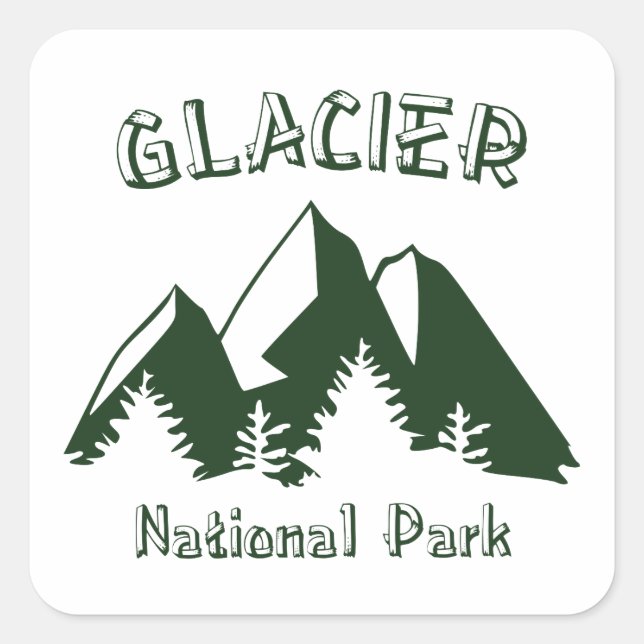 Sticker Carré Parc national du Glacier (Devant)