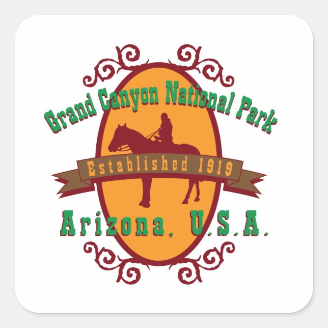 Sticker Carré Parc national du Grand Canyon (Devant)