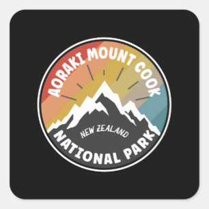 Sticker Carré Parc national du Mont Cook Aoraki NZ