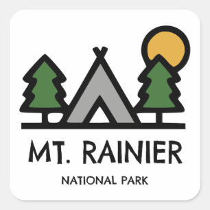 Sticker Carré Parc national du Mont-Rainier