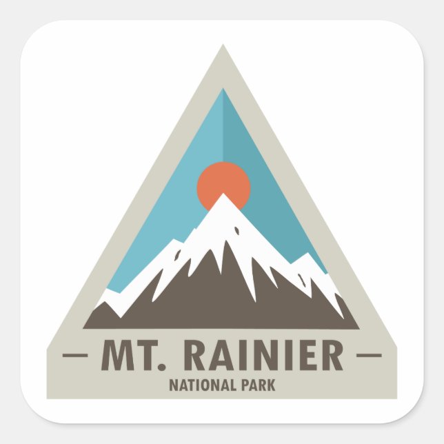 Sticker Carré Parc national du Mont-Rainier (Devant)