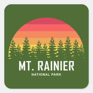 Sticker Carré Parc national du Mont-Rainier