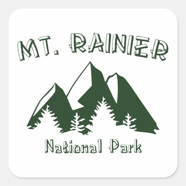 Sticker Carré Parc national du Mont-Rainier (Devant)