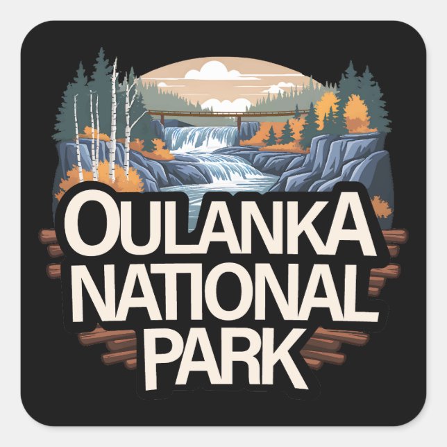 Sticker Carré Parc national Oulanka Finlande (Devant)