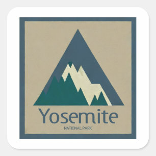 Sticker Carré Parc national Yosemite Rustique